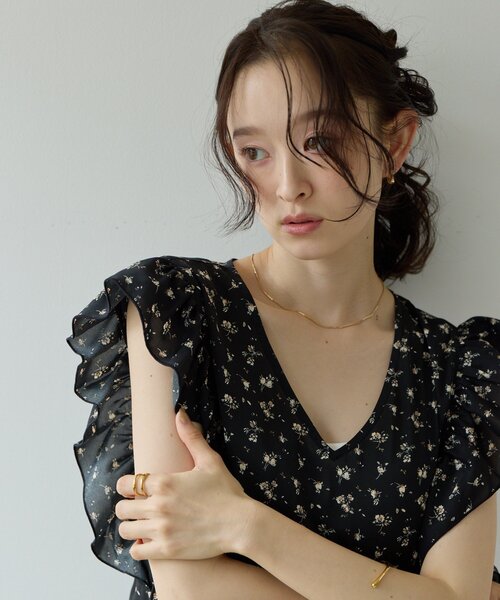 DISCOAT(ディスコート)の「【Noka】袖フリル柄アソートワンピース(ワンピース・レディース・ブラック系その他/ブラック・FREE)」の8枚目の写真