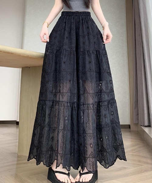 FAVORITO(ファヴォリート)の「ハイウエストワイドパンツ(その他パンツ・レディース・ベージュ/ブラック・F)」の4枚目の写真