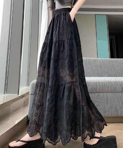 FAVORITO(ファヴォリート)の「ハイウエストワイドパンツ(その他パンツ・レディース・ベージュ/ブラック・F)」の6枚目の写真
