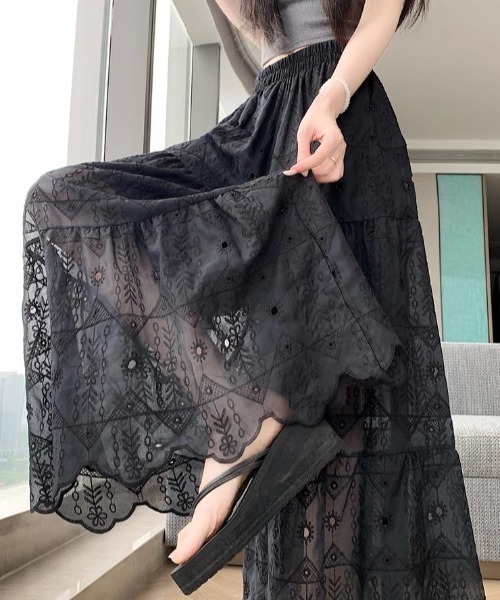 FAVORITO(ファヴォリート)の「ハイウエストワイドパンツ(その他パンツ・レディース・ベージュ/ブラック・F)」の3枚目の写真
