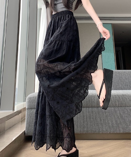 FAVORITO(ファヴォリート)の「ハイウエストワイドパンツ(その他パンツ・レディース・ベージュ/ブラック・F)」の12枚目の写真