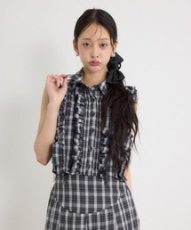 フリルデザインシャツ 夏服 秋服