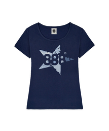 SKYFI レディース Uネックスリムフィット半袖Tシャツ 4 COLORS