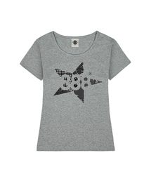SKYFI レディース Uネックスリムフィット半袖Tシャツ 4 COLORS