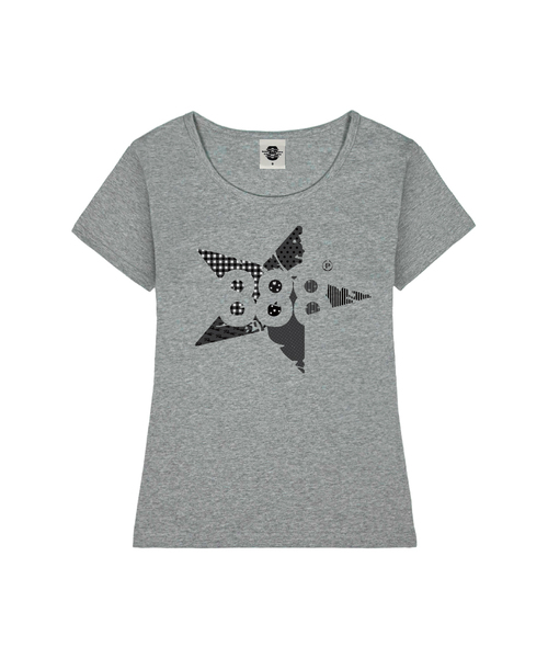 PRIMATE(プライメイト)の「SKYFI レディース Uネックスリムフィット半袖Tシャツ 4 COLORS(Tシャツ/カットソー・レディース・ミックスグレー/ネイビー/ホワイト/ブラック・SMALL/MEDIUM)」の3枚目の写真