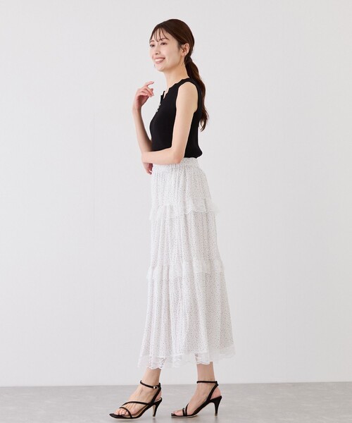 Jayro(ジャイロ)の「ドットシフォン切替ロングスカート(スカート・レディース・ブラック系その他/ホワイト系その他2・FREE)」の15枚目の写真