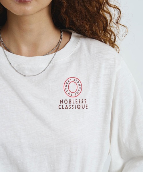 ROSE BUD（ローズバッド）の「mag.by c/LOGO L/S TEE（Tシャツ/カットソー・レディース・カーキ/ホワイト・ONE SIZE）」の12枚目の写真