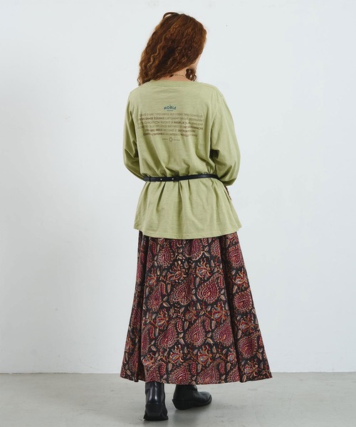 ROSE BUD（ローズバッド）の「mag.by c/LOGO L/S TEE（Tシャツ/カットソー・レディース・カーキ/ホワイト・ONE SIZE）」の8枚目の写真