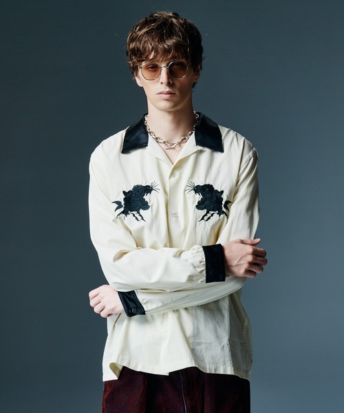 glamb(グラム)の「Ska Bowling Shirt / スカボウリングシャツ(シャツ/ブラウス・メンズ・ホワイト/ブラック/ワイン・M/L/S)」の9枚目の写真