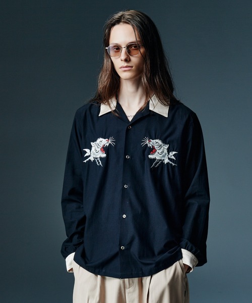 glamb(グラム)の「Ska Bowling Shirt / スカボウリングシャツ(シャツ/ブラウス・メンズ・ホワイト/ブラック/ワイン・M/L/S)」の10枚目の写真