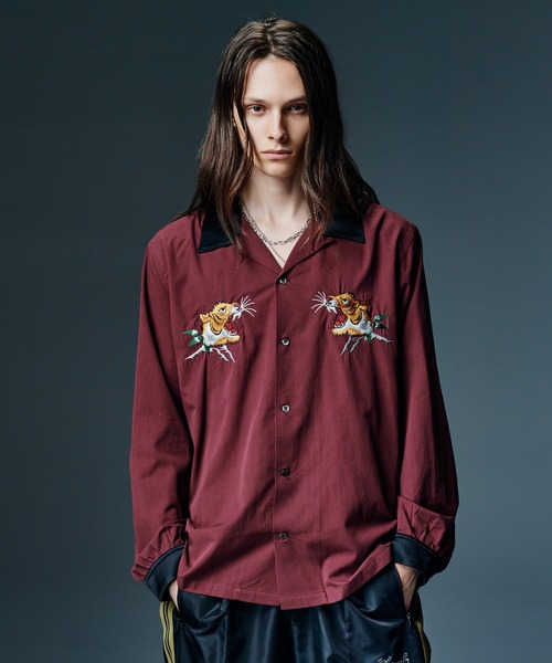 glamb(グラム)の「Ska Bowling Shirt / スカボウリングシャツ(シャツ/ブラウス・メンズ・ホワイト/ブラック/ワイン・M/L/S)」の12枚目の写真