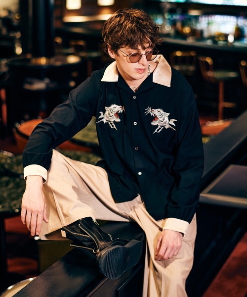 glamb(グラム)の「Ska Bowling Shirt / スカボウリングシャツ(シャツ/ブラウス・メンズ・ホワイト/ブラック/ワイン・M/L/S)」の19枚目の写真