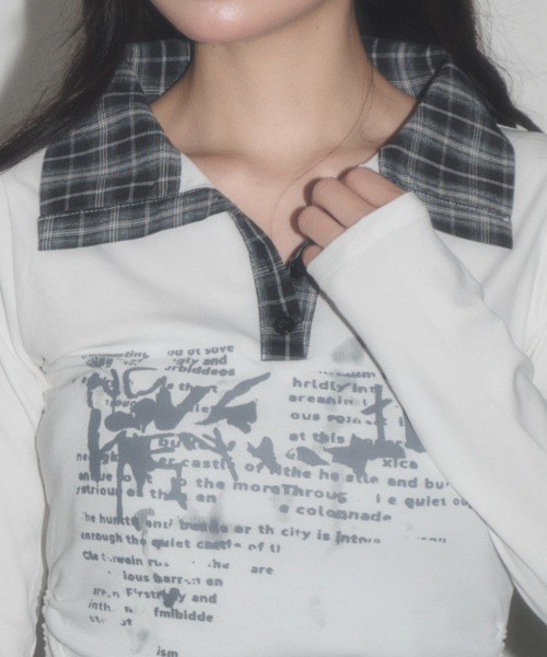 dispark(ディスパーク)の「DISPARK/【26年秋冬新作】チェックカラーデザイン Tシャツ(Tシャツ/カットソー・レディース・ホワイト/グレー・FREE)」の11枚目の写真