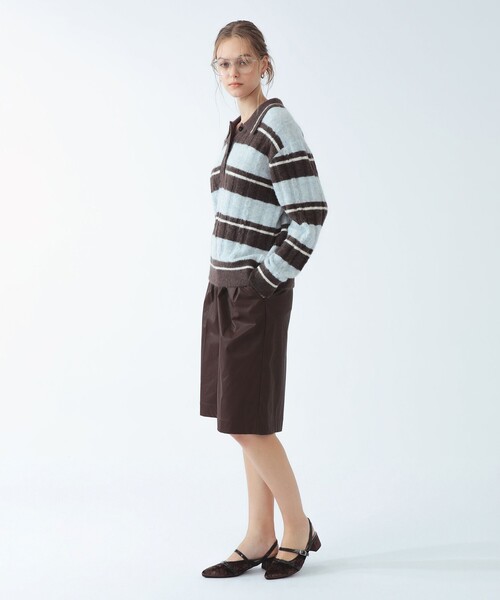 Ray BEAMS(レイビームス)の「ワイド ボーダー ポロ ニット(ニット/セーター・レディース・サックスブルー/クリーム・ONE SIZE)」の14枚目の写真