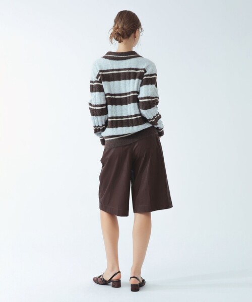 Ray BEAMS(レイビームス)の「ワイド ボーダー ポロ ニット(ニット/セーター・レディース・サックスブルー/クリーム・ONE SIZE)」の15枚目の写真