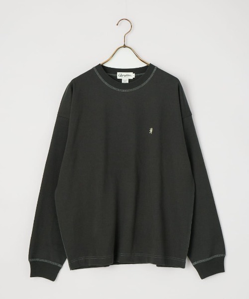 JEANS FACTORY （ジーンズファクトリー）の「[GYMPHLEX/ジムフレックス] ワンポイントロゴ刺繍 クルーネックロンT（Tシャツ/カットソー・レディース・ライトグレー/キナリ/グレー/ネイビー/ターコイズブルー・S/M/L）」の7枚目の写真
