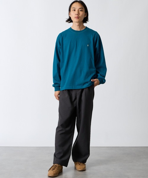 JEANS FACTORY （ジーンズファクトリー）の「[GYMPHLEX/ジムフレックス] ワンポイントロゴ刺繍 クルーネックロンT（Tシャツ/カットソー・レディース・ライトグレー/キナリ/グレー/ネイビー/ターコイズブルー・S/M/L）」の17枚目の写真
