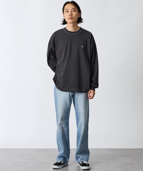 JEANS FACTORY （ジーンズファクトリー）の「[GYMPHLEX/ジムフレックス] ワンポイントロゴ刺繍 クルーネックロンT（Tシャツ/カットソー・レディース・ライトグレー/キナリ/グレー/ネイビー/ターコイズブルー・S/M/L）」の14枚目の写真