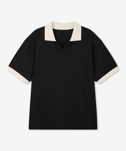 TNGT(ティーエヌジーティー)の「TNGT(ティーエヌジーティー)Kinoshita 配色スリットネックTシャツ(Tシャツ/カットソー・メンズ・ライトグリーン/ブラック・L/M)」の9枚目の写真