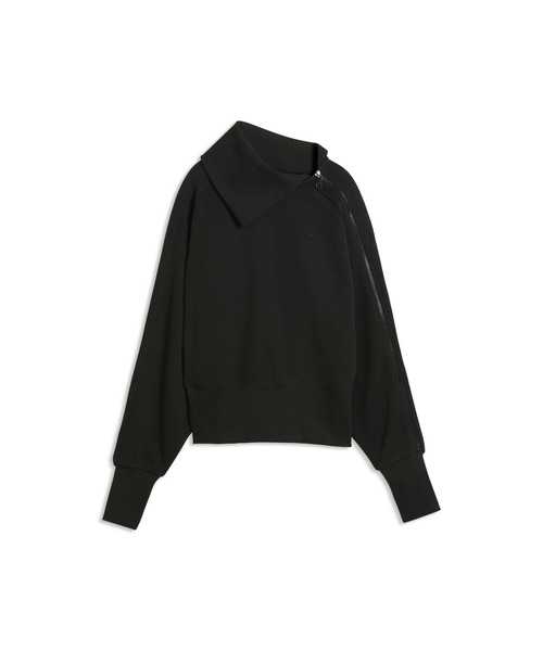 PUMA(プーマ)の「PUMA プーマ ウィメンズ アシンメトリカル ジップ クルースウェット(スウェット・レディース・オレンジ/ブラック×レッド・LARGE/SMALL/MEDIUM)」の6枚目の写真
