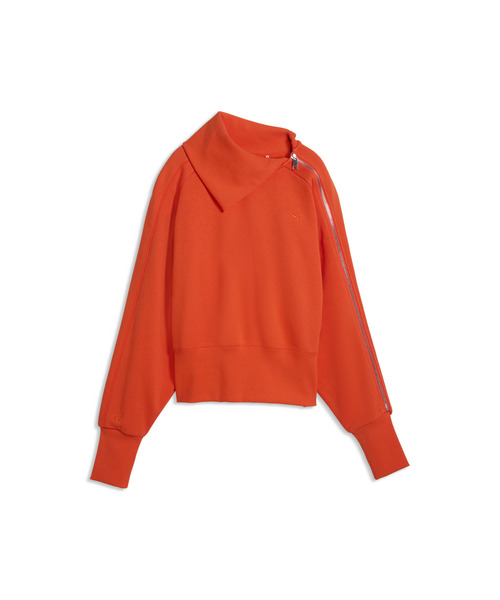 PUMA(プーマ)の「PUMA プーマ ウィメンズ アシンメトリカル ジップ クルースウェット(スウェット・レディース・オレンジ/ブラック×レッド・LARGE/SMALL/MEDIUM)」の11枚目の写真