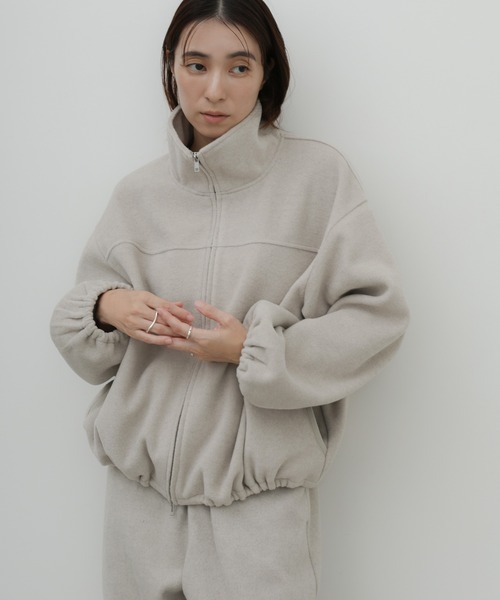 select MOCA(セレクトモカ)の「メランジフリーススタンドブルゾン(その他アウター・レディース・チャコールグレー/ブラウン/アイボリー・FREE)」の3枚目の写真