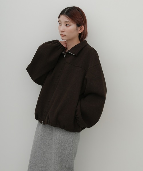 select MOCA(セレクトモカ)の「メランジフリーススタンドブルゾン(その他アウター・レディース・チャコールグレー/ブラウン/アイボリー・FREE)」の4枚目の写真