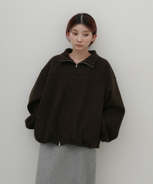 select MOCA(セレクトモカ)の「メランジフリーススタンドブルゾン(その他アウター・レディース・チャコールグレー/ブラウン/アイボリー・FREE)」の5枚目の写真