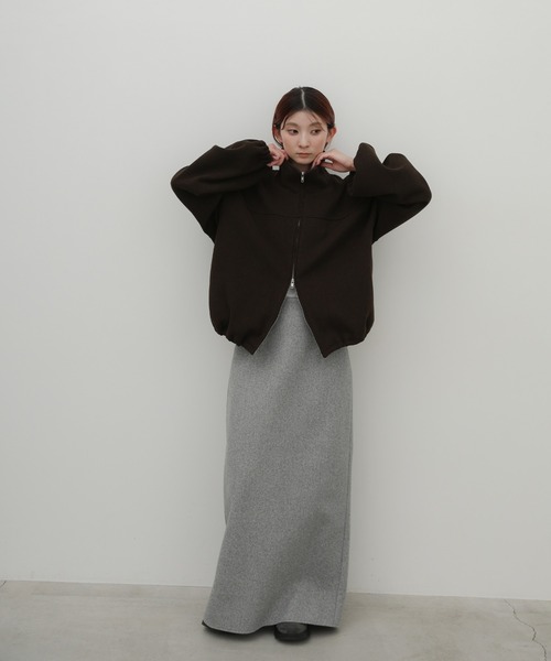 select MOCA(セレクトモカ)の「メランジフリーススタンドブルゾン(その他アウター・レディース・チャコールグレー/ブラウン/アイボリー・FREE)」の6枚目の写真