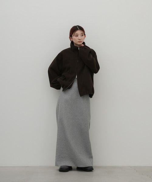 select MOCA(セレクトモカ)の「メランジフリーススタンドブルゾン(その他アウター・レディース・チャコールグレー/ブラウン/アイボリー・FREE)」の7枚目の写真