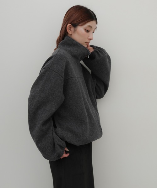 select MOCA(セレクトモカ)の「メランジフリーススタンドブルゾン(その他アウター・レディース・チャコールグレー/ブラウン/アイボリー・FREE)」の10枚目の写真