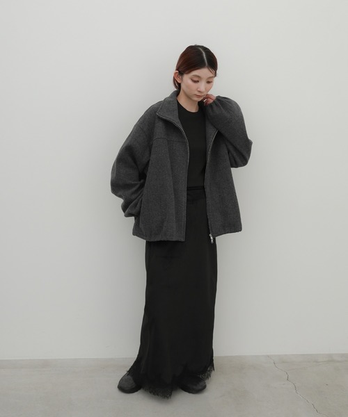 select MOCA(セレクトモカ)の「メランジフリーススタンドブルゾン(その他アウター・レディース・チャコールグレー/ブラウン/アイボリー・FREE)」の11枚目の写真