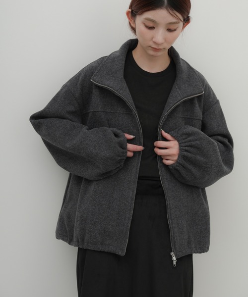 select MOCA(セレクトモカ)の「メランジフリーススタンドブルゾン(その他アウター・レディース・チャコールグレー/ブラウン/アイボリー・FREE)」の12枚目の写真