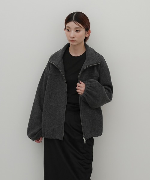 select MOCA(セレクトモカ)の「メランジフリーススタンドブルゾン(その他アウター・レディース・チャコールグレー/ブラウン/アイボリー・FREE)」の13枚目の写真