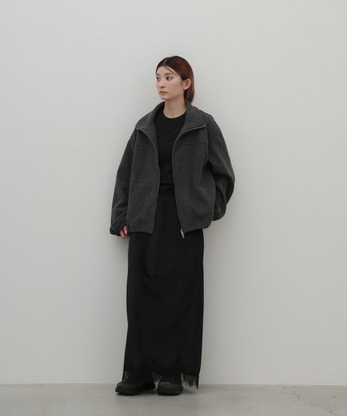 select MOCA(セレクトモカ)の「メランジフリーススタンドブルゾン(その他アウター・レディース・チャコールグレー/ブラウン/アイボリー・FREE)」の14枚目の写真