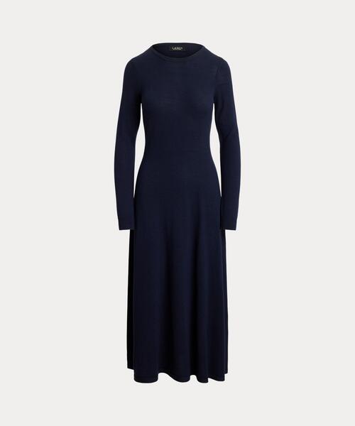 LAUREN RALPH LAUREN（ローレン ラルフ ローレン）の「ウール クルーネック セーター ドレス（ワンピース・レディース・ネイビー系1・XXS/XS/L/M/S）」の7枚目の写真