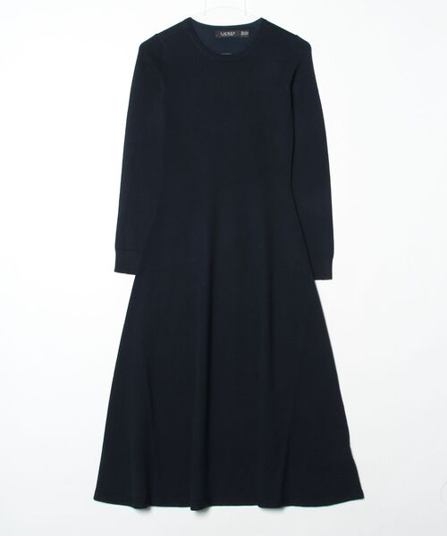 LAUREN RALPH LAUREN（ローレン ラルフ ローレン）の「ウール クルーネック セーター ドレス（ワンピース・レディース・ネイビー系1・XXS/XS/L/M/S）」の3枚目の写真