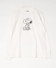 【1PIU1UGUALE3 RELAX】SNOOPY & WOODSTOCK LINESTONE L/S