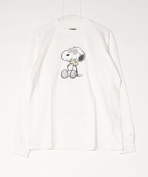 1PIU1UGUALE3 RELAX (ウノピゥウノウグァーレトレ リラックス)の「【1PIU1UGUALE3 RELAX】SNOOPY & WOODSTOCK LINESTONE L/S(Tシャツ/カットソー・メンズ・ブラック/ホワイト・LARGE/X-LARGE/MEDIUM)」の2枚目の写真