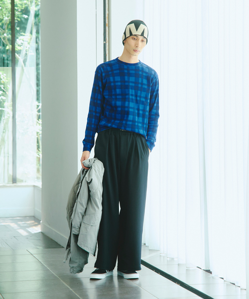 JOURNAL STANDARD(ジャーナルスタンダード)の「カラー チェック サーマル ロンT(Tシャツ/カットソー・メンズ・ネイビー/レッド・MEDIUM/LARGE)」の4枚目の写真