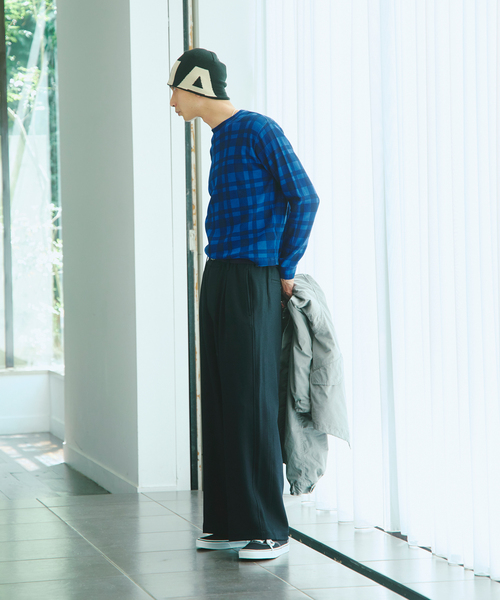 JOURNAL STANDARD(ジャーナルスタンダード)の「カラー チェック サーマル ロンT(Tシャツ/カットソー・メンズ・ネイビー/レッド・MEDIUM/LARGE)」の5枚目の写真