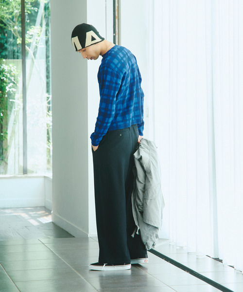 JOURNAL STANDARD(ジャーナルスタンダード)の「カラー チェック サーマル ロンT(Tシャツ/カットソー・メンズ・ネイビー/レッド・MEDIUM/LARGE)」の6枚目の写真