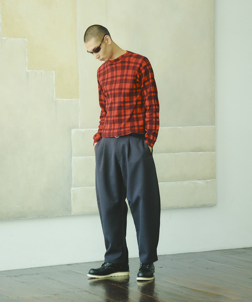 JOURNAL STANDARD(ジャーナルスタンダード)の「カラー チェック サーマル ロンT(Tシャツ/カットソー・メンズ・ネイビー/レッド・MEDIUM/LARGE)」の15枚目の写真