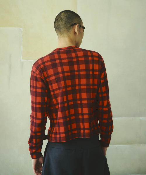 JOURNAL STANDARD(ジャーナルスタンダード)の「カラー チェック サーマル ロンT(Tシャツ/カットソー・メンズ・ネイビー/レッド・MEDIUM/LARGE)」の19枚目の写真