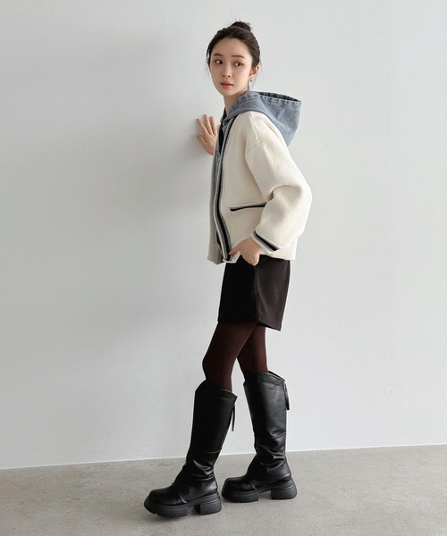 Jewelobe(ジュエローブ)の「ウールライクタックショートパンツ(その他パンツ・レディース・ブラック/グレー・S/M)」の9枚目の写真