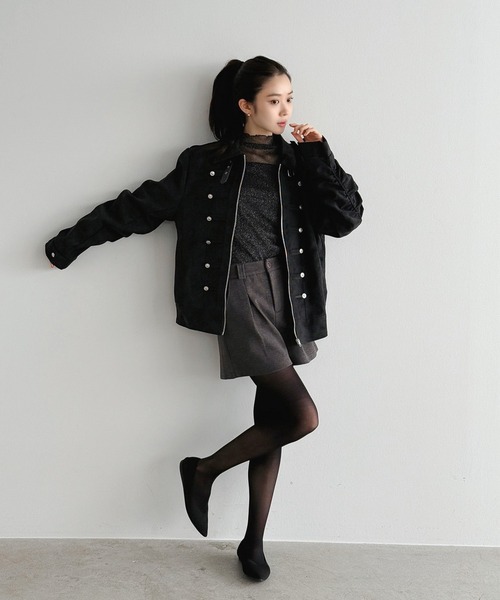 Jewelobe(ジュエローブ)の「ウールライクタックショートパンツ(その他パンツ・レディース・ブラック/グレー・S/M)」の21枚目の写真