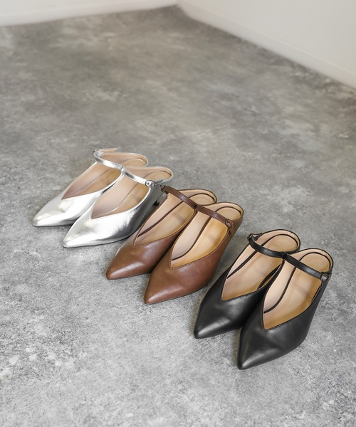 SOROTTO(ソロット)の「【軽量】5cmヒール ポインテッドトゥミュールサンダル パンプス(パンプス・レディース・ブラック/キャメル/シルバー・24.5cm/22.5cm/24.0cm/23.5cm/23.0cm)」の21枚目の写真