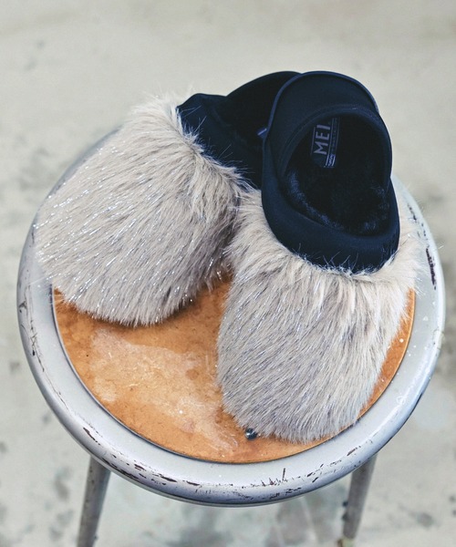 MEI（メイ）の「MEI メイ LONG FUR MOC SHOES 2WAY ロングファー レオパード アニマル柄 プードルファー モックシューズ / Lady’s（スリッポン・レディース・ブラック/ブラック系/グレイッシュベージュ/レオパード/ブラウン系・M/S/L）」の5枚目の写真