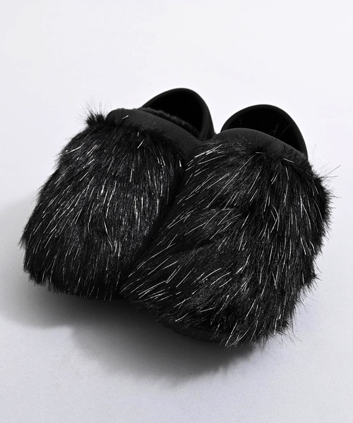 MEI（メイ）の「MEI メイ LONG FUR MOC SHOES 2WAY ロングファー レオパード アニマル柄 プードルファー モックシューズ / Lady’s（スリッポン・レディース・ブラック/ブラック系/グレイッシュベージュ/レオパード/ブラウン系・M/S/L）」の6枚目の写真
