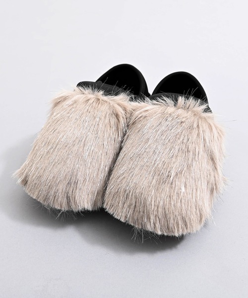 MEI（メイ）の「MEI メイ LONG FUR MOC SHOES 2WAY ロングファー レオパード アニマル柄 プードルファー モックシューズ / Lady’s（スリッポン・レディース・ブラック/ブラック系/グレイッシュベージュ/レオパード/ブラウン系・M/S/L）」の7枚目の写真